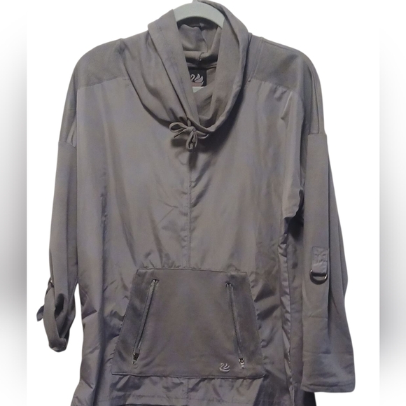 Gloria Vanderbilt - NWT, Gray Sports Warm-up Pullover Jacket W/ Roll tab... - Picture 4 of 9